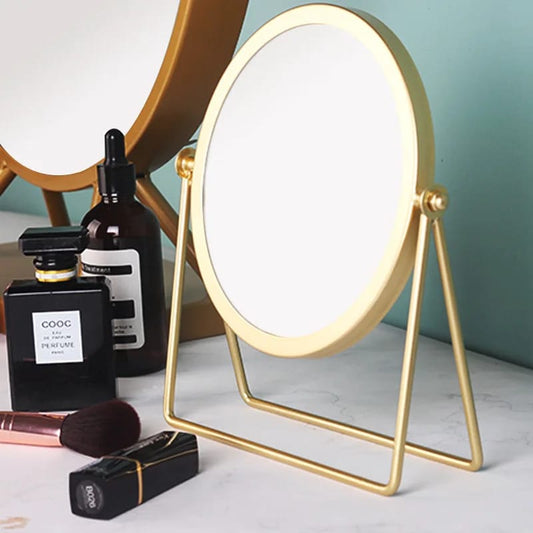 Nordic Wrought Metallic Brass Makeup Mirror