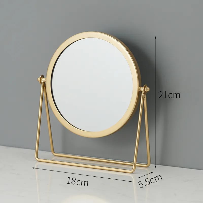 Nordic Wrought Metallic Brass Makeup Mirror