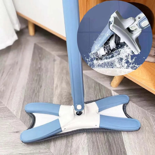 X Shape 360 Rotating Microfiber Floor Cleaning Mop