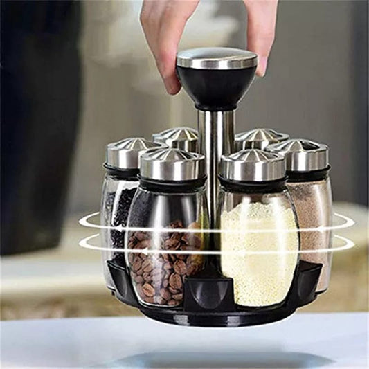7 Pieces Rotating Seasoning Jar Set