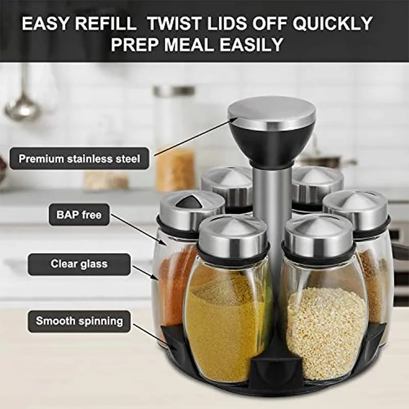 7 Pieces Rotating Seasoning Jar Set