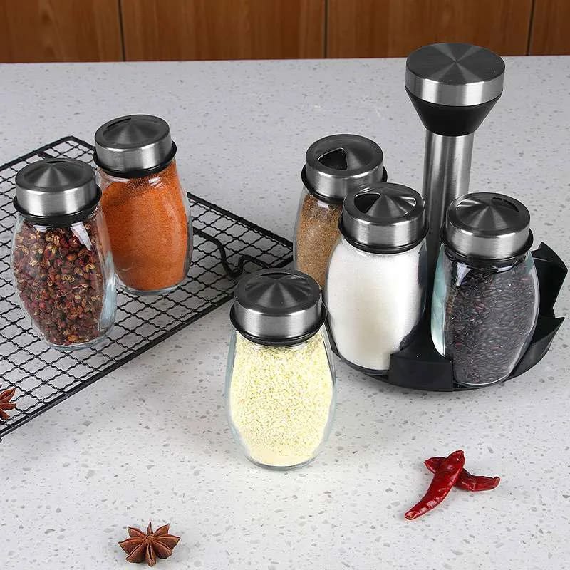 7 Pieces Rotating Seasoning Jar Set