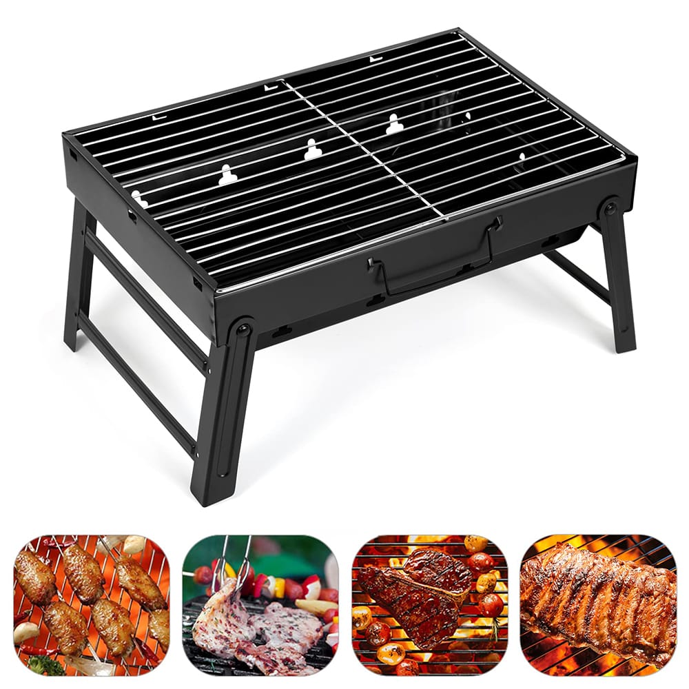 CHARCOAL BBQ GRILL FOLDING FOLDING BARB B QUE GRILL-BLACK