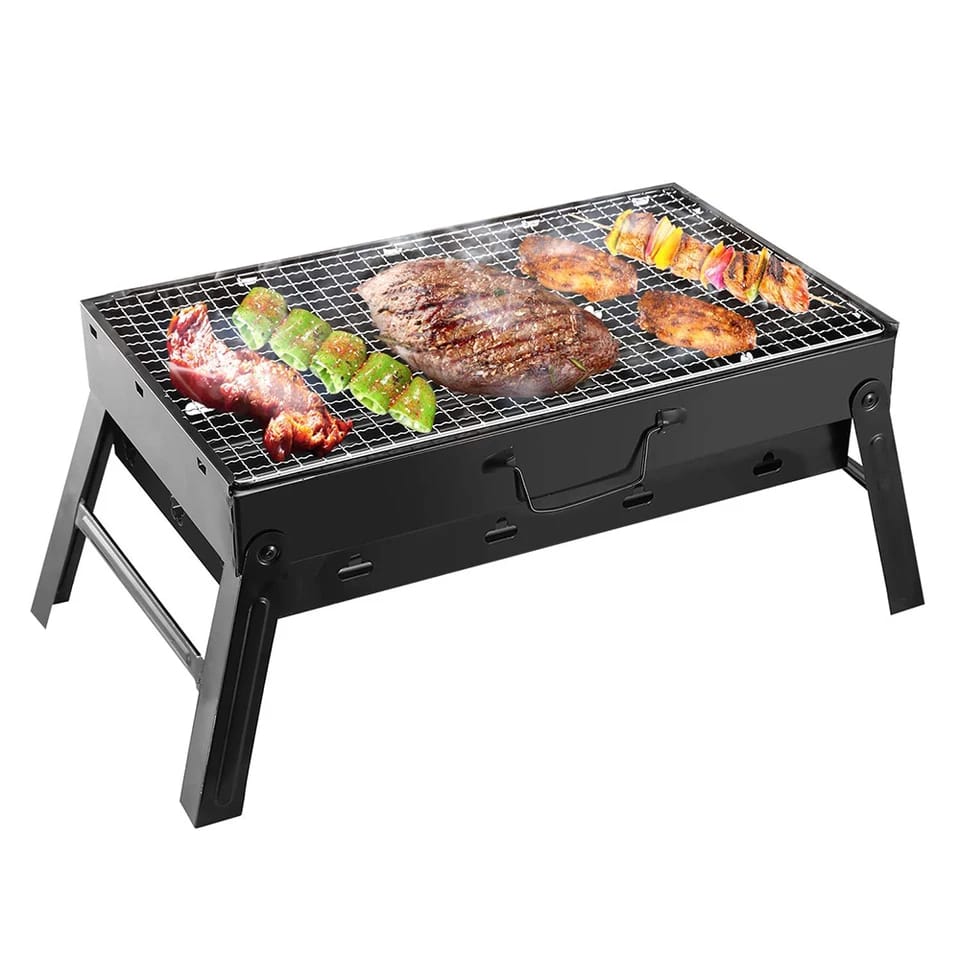 CHARCOAL BBQ GRILL FOLDING FOLDING BARB B QUE GRILL-BLACK