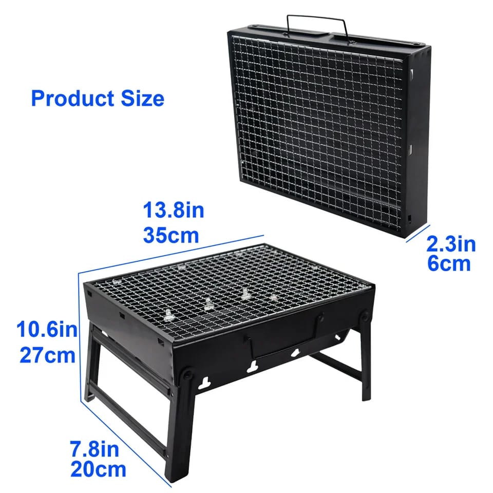 CHARCOAL BBQ GRILL FOLDING FOLDING BARB B QUE GRILL-BLACK