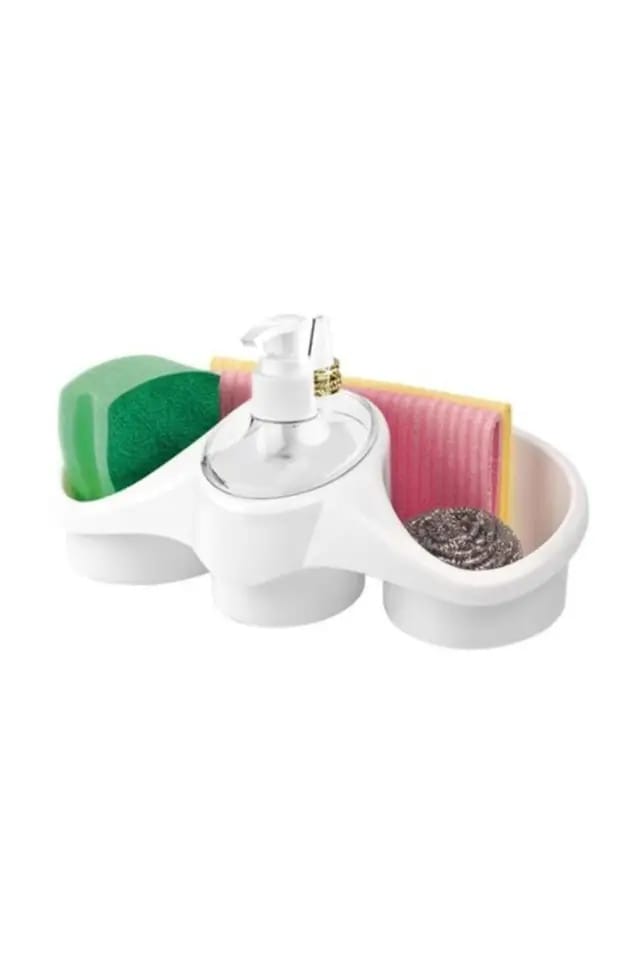 Kitchen Soap Dispenser Detergent Accessory Sponge Holder
