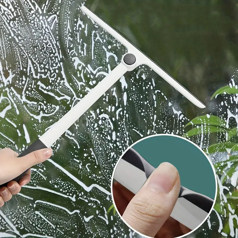 Window Glass Wiper Cleaner, Silicone Handle Shower Squeegee