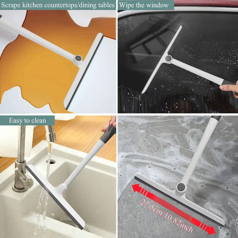 Window Glass Wiper Cleaner, Silicone Handle Shower Squeegee