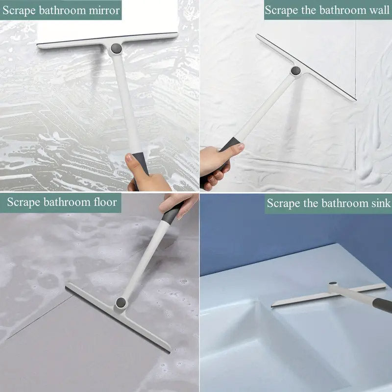 Window Glass Wiper Cleaner, Silicone Handle Shower Squeegee