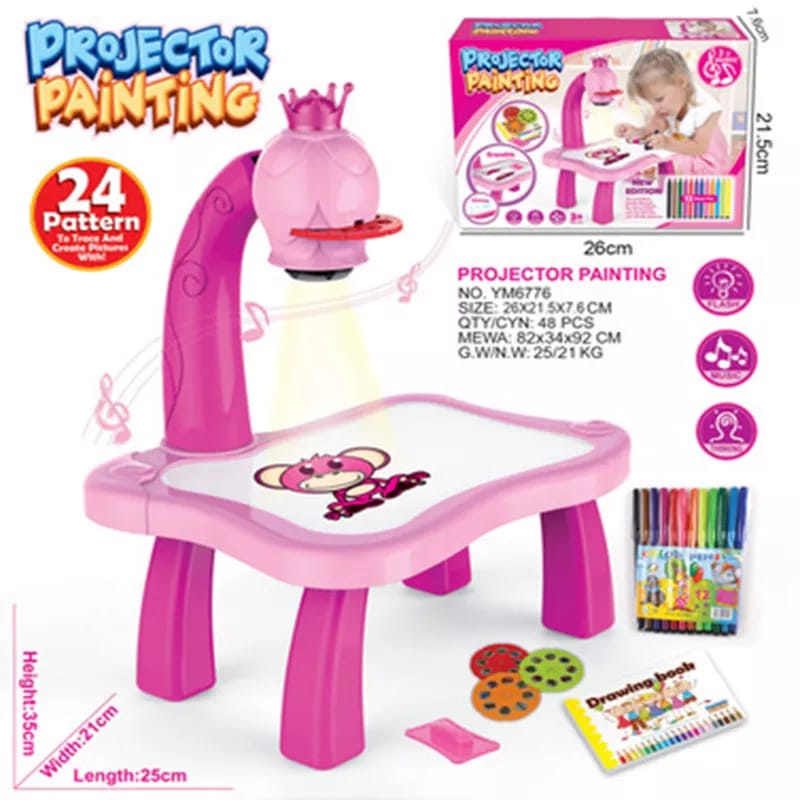 LED Projector Drawing Kids Writing Table