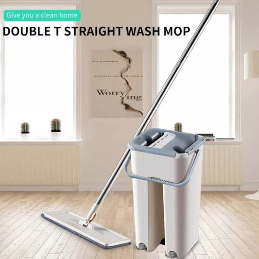 Magic Microfiber Flat Squeeze Mop With Bucket