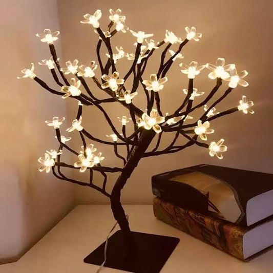 24pcs LED Cherry Blossom Crystal Flower Desk Lamp