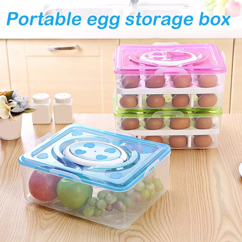 2 Layer 32 Cells Eggs Storage Box