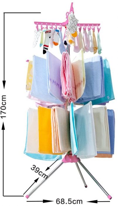 Folding Clothes Drying Rack 3-Tier Indoor Outdoor Space Saving Stand Hanger - Versatile Space-Saving Laundry Dryer