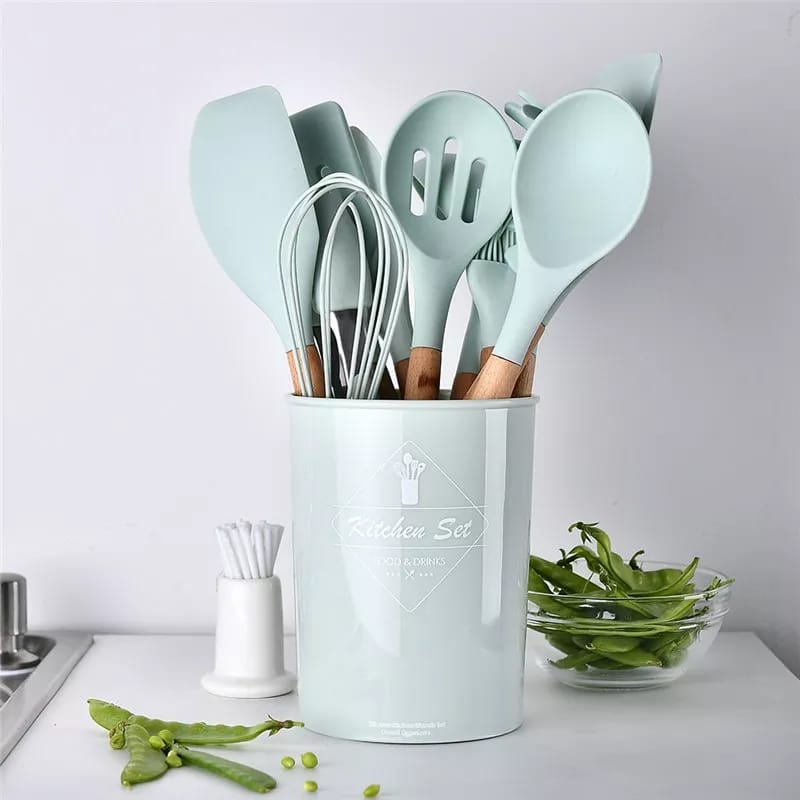 12 Pcs Silicone Kitchenware Cooking Utensils Set (Original Standard Size)