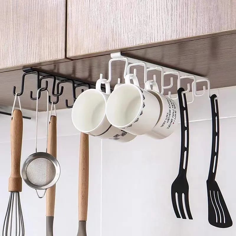 Double row hanging cup spoon rack