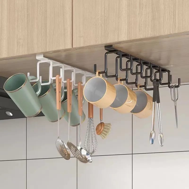 Double row hanging cup spoon rack
