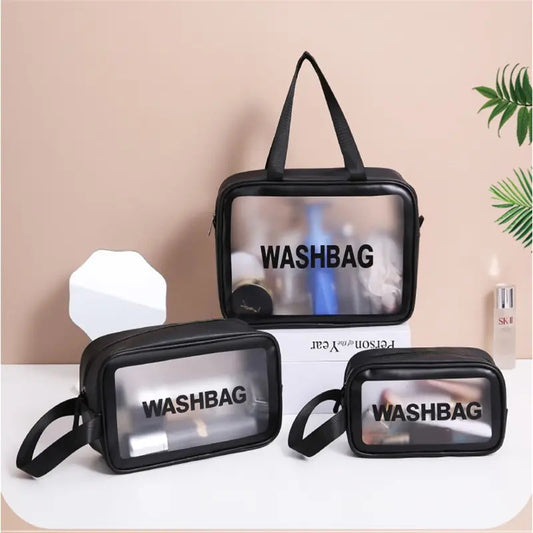 3Pcs Set PVC Transparent Washbag (Premium Quality)