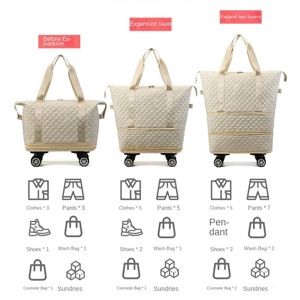 Oxford Fabric Expandable Travel Bag with Wheels (High Quality)