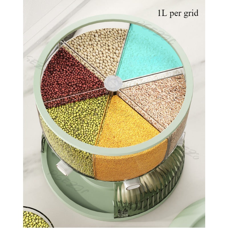 Multipurpose 360 Rotating Grain Storage Food Dispense With Egg Tray (Premium Quality)
