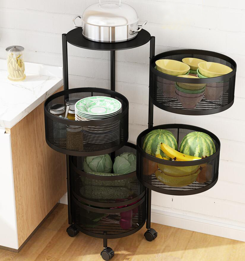 Multi-layer Movable Round Metal Rack For Fruit Vegetables (Premium Quality)