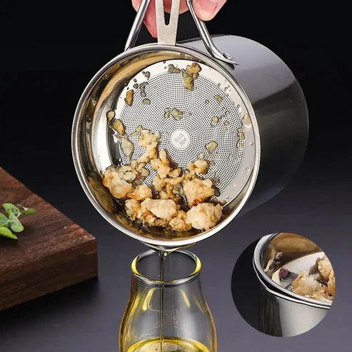 Oil Strainer Pot Grease Can Stainless Steel