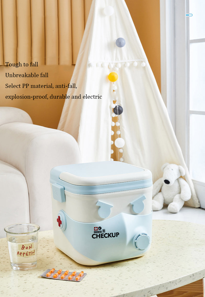 Creative Cartoon Large Capacity Family Medicine Box Portable Multi-functional Medicine Storage Box (Premium Quality)