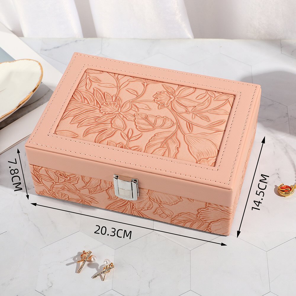 Luxury self Textured Leather Jewelry Case