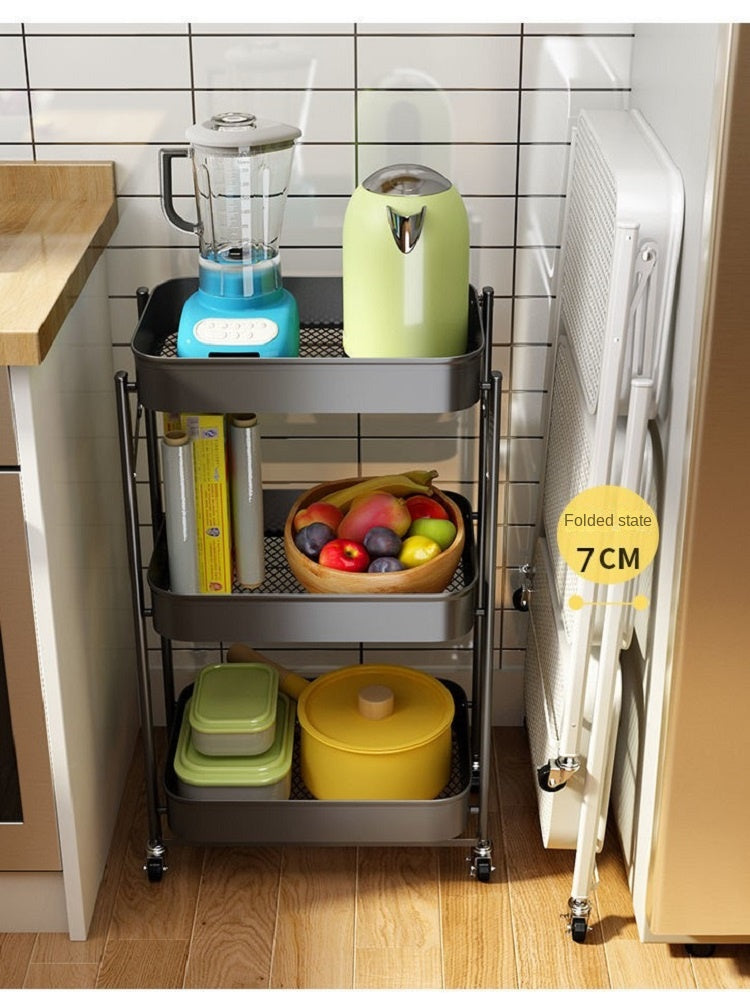 Three-layer Storage Rack for Kitchen and Bathroom Storage Organizer. (Black)
