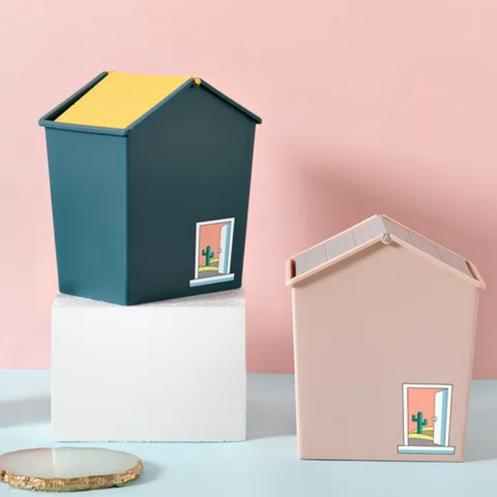 Multifunctional Hut Style Desktop Mini Dustbin (Premium Quality)