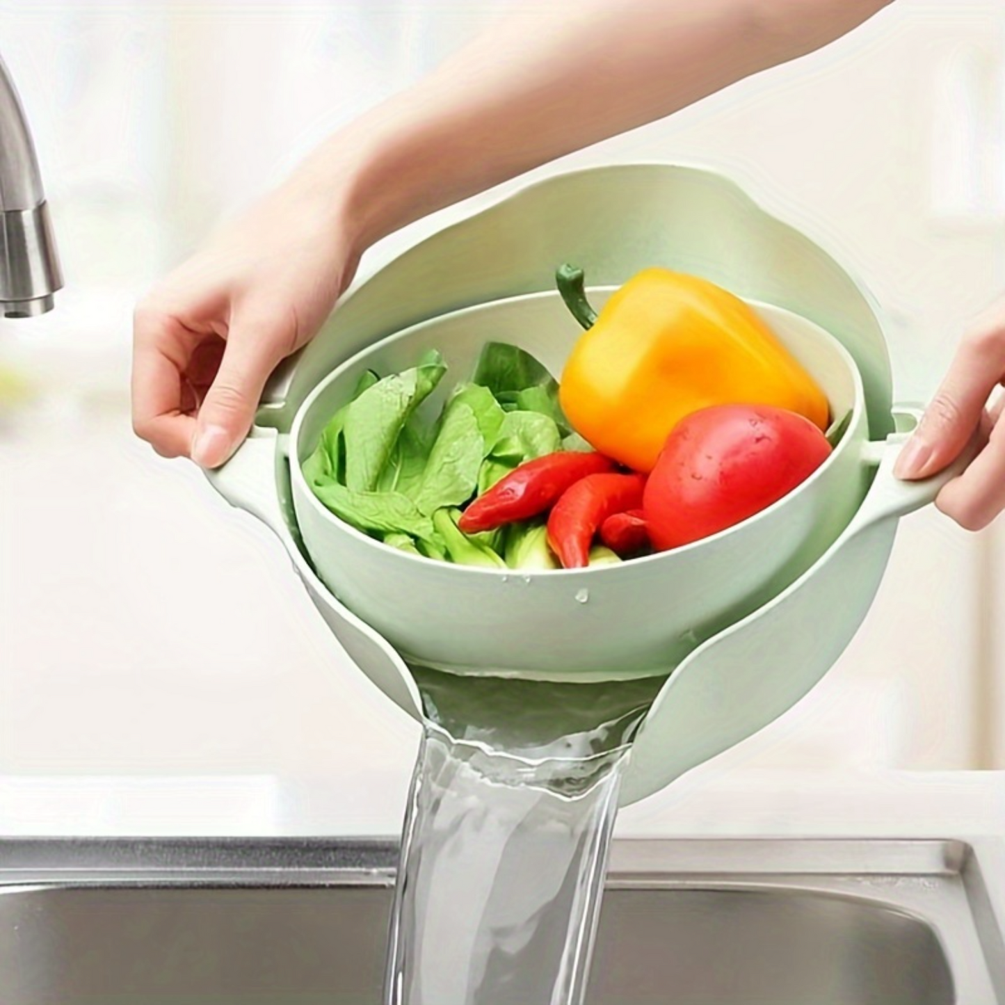 Rotatable Double Layer Plastic Drain Basket (Premium Quality)