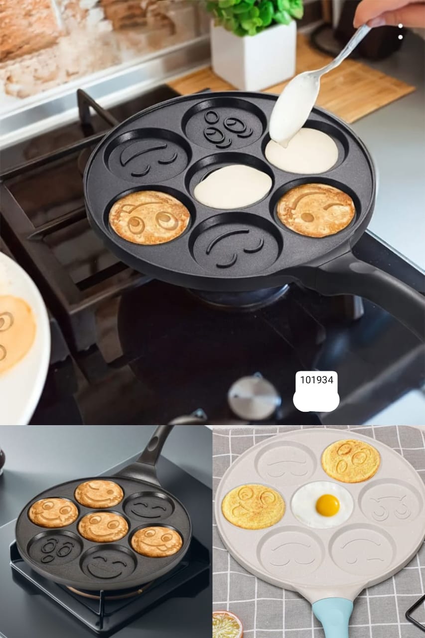 7 Portion Smiley Face Non Stick Frying Pan