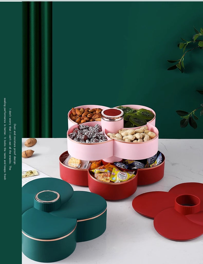 2 Layers Separate Lattice Rotation Snacks Plates