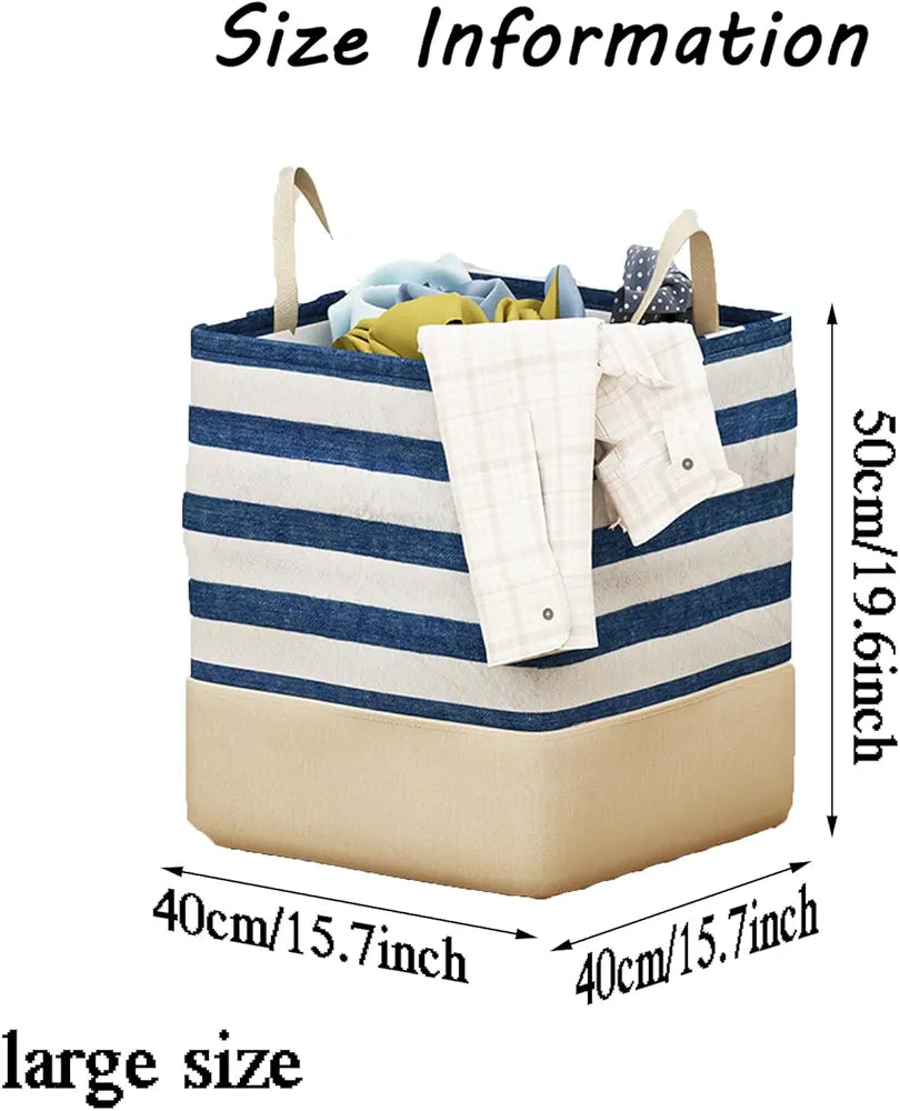 Cotton Linen Storage Basket, Home Large Capacity Laundry Basket (Premium Quality)