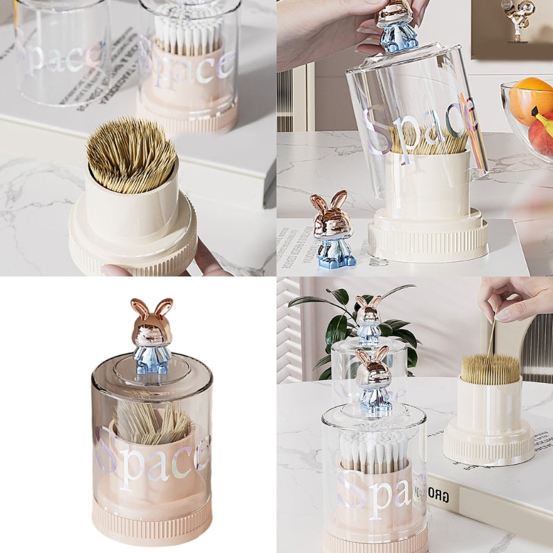 Cute Rabbit Cotton Swab Toothpick Holder