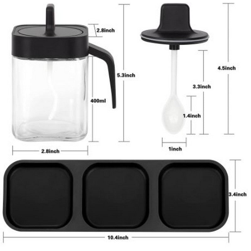 3 Pcs Spice Jar With Spoon - Spice Jar Seasoning Box (premium Quality)