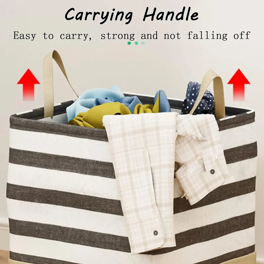 Cotton Linen Storage Basket, Home Large Capacity Laundry Basket (Premium Quality)