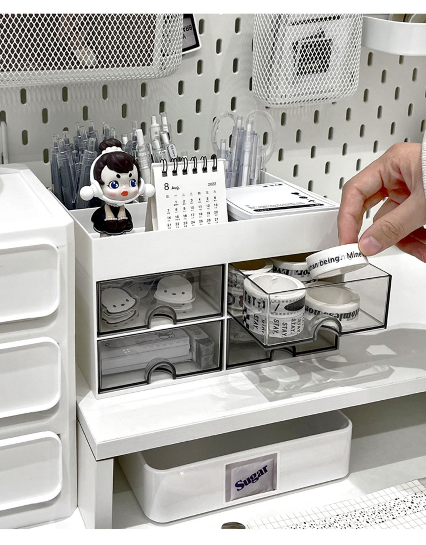 Multipurpose Desktop Cosmetic Statnory Storage Box with Drawer. (Premium Quality)