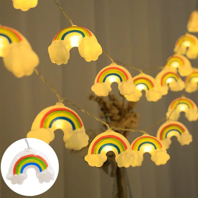 LED String Rainbow Cloud Light USB + Cell Operated