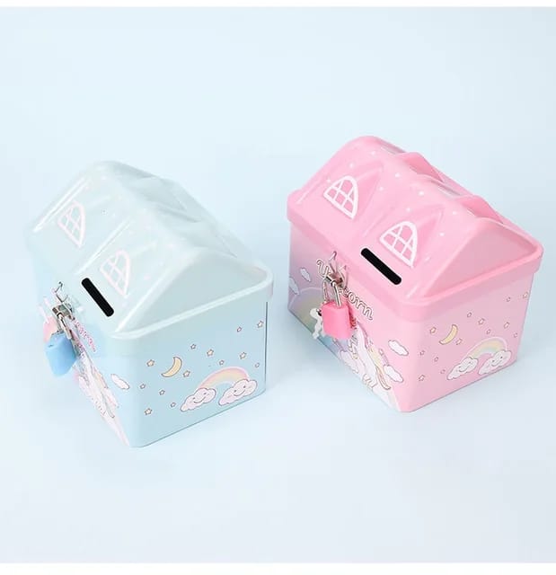 Children Money Bank Unicorn Style Metal Box