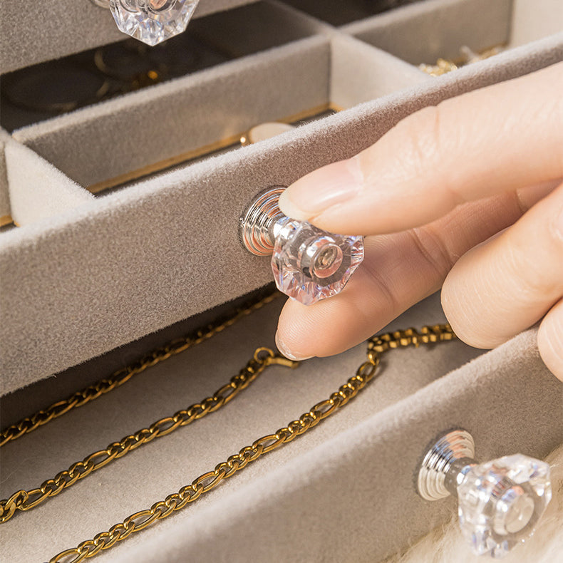 3 Layer Acrylic Jewelry Storage Box Dust-Proof Earrings Ring Storage Case