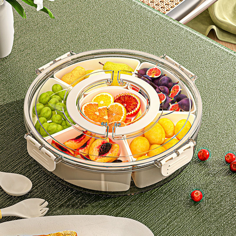 Transparent Cover 6grid Rotating Storage Box (Premium Quality)