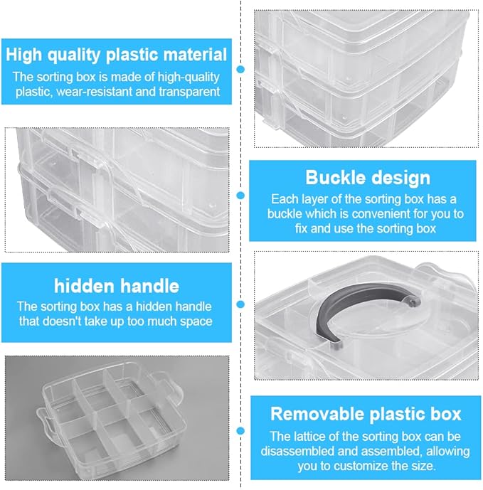 Multi Layer 18 grid plastic storage box