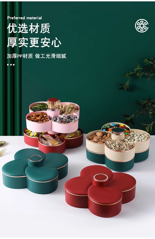 2 Layers Separate Lattice Rotation Snacks Plates