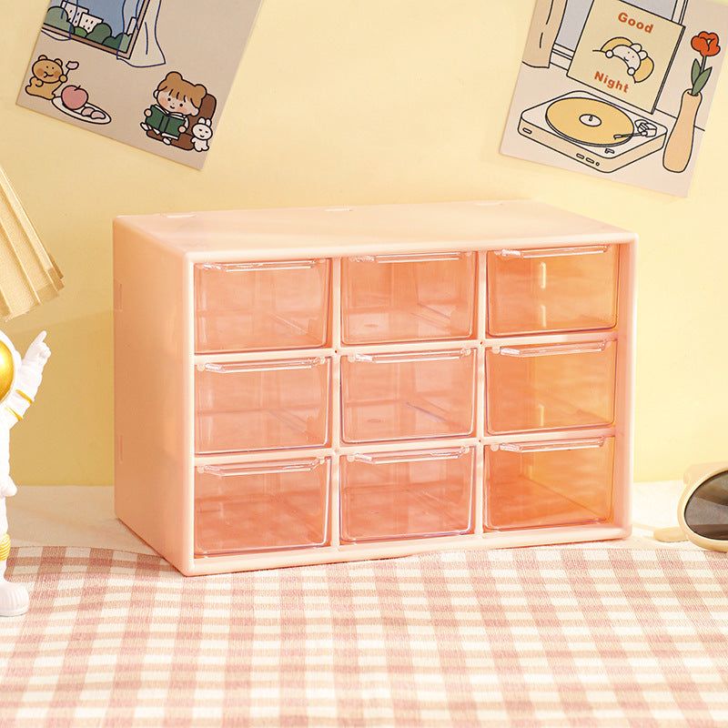9 Grids Dust Proof Jewelry Statnory Drawer Storage Box Stationery