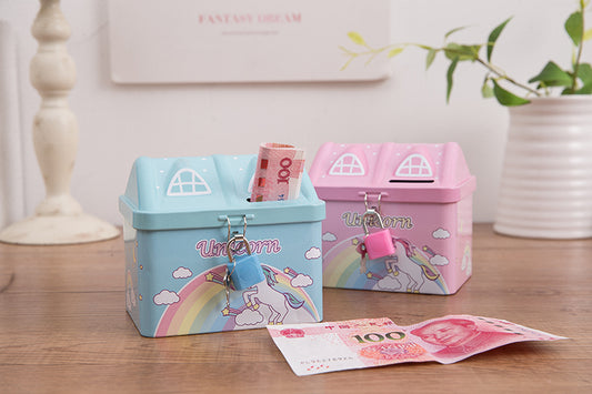 Children Money Bank Unicorn Style Metal Box