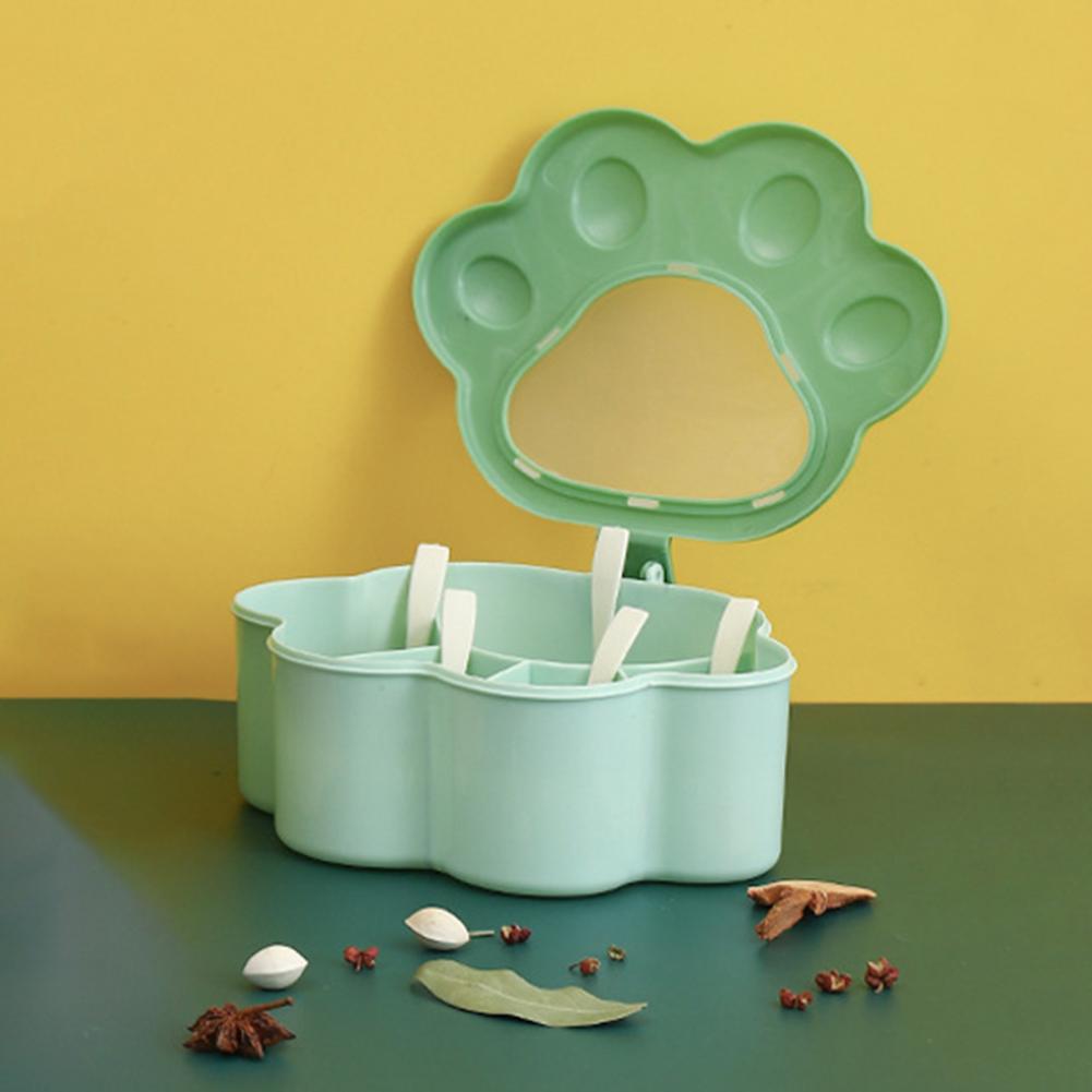 5 Grids Condiment Spice Box With Spoon