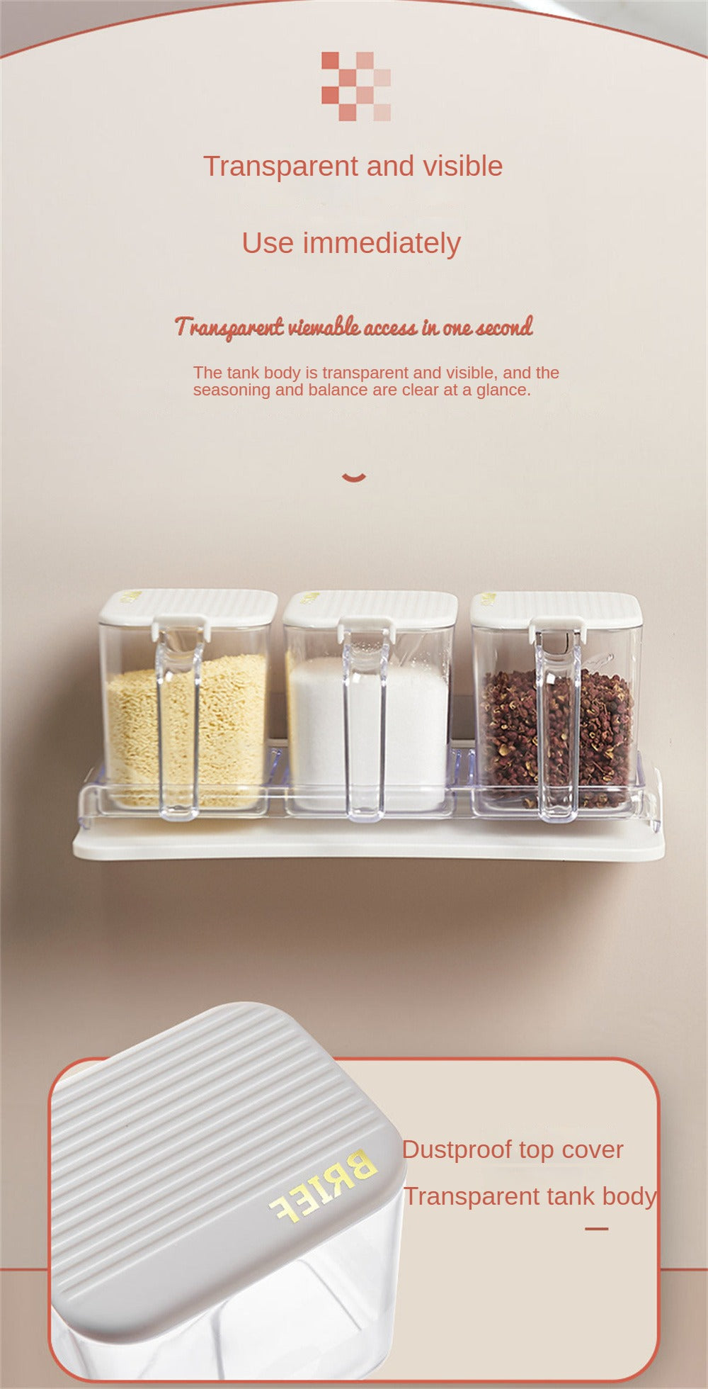 3 Pcs Set Transparent Seasoning Box (Premium Quality)