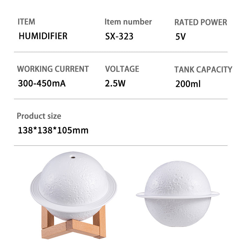 LED Jupiter Night Light Air Humidifier