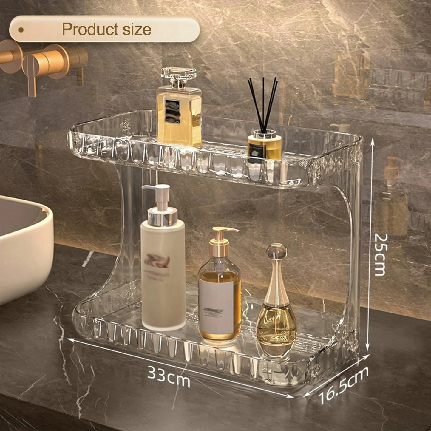 Acrylic Transparent Double Layer Bathroom Desktop (Premium Quality)